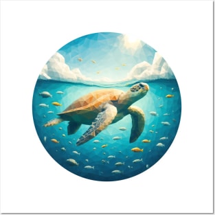 Low Poly Sea Turtle Posters and Art